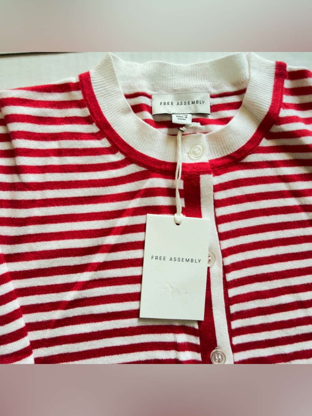 Women’s Red & White Stripe Button-Front Cardigan - Picture 8 of 15